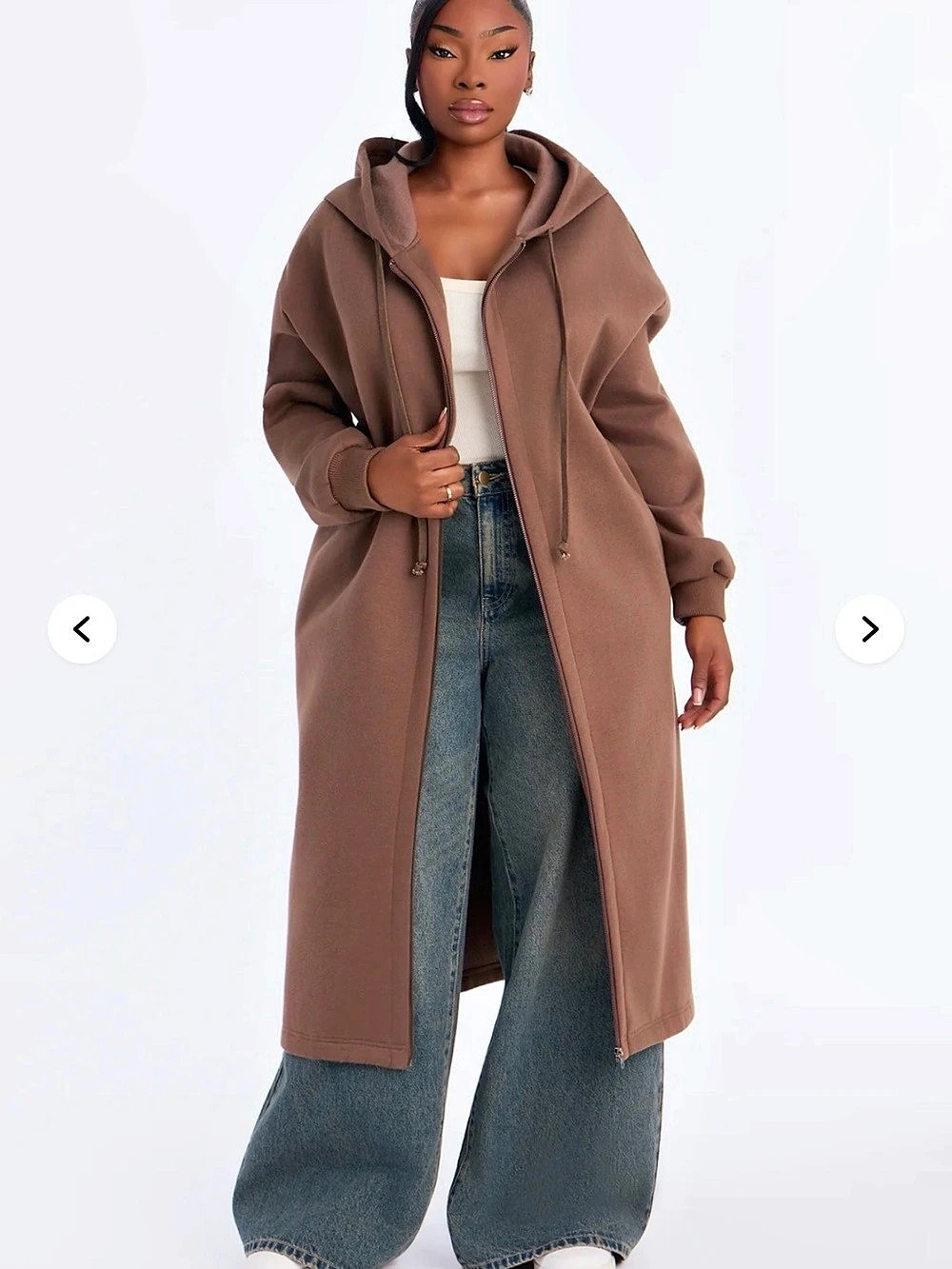 NWT Fashonnova Sunday Lounge Fleece Hooded Long Jacket 2X